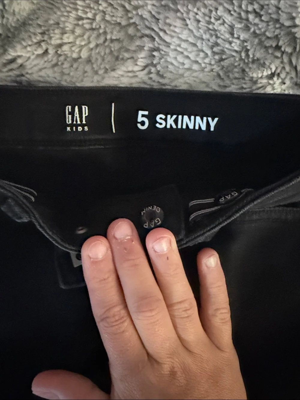 Black GAP kid's Skinny Zip-Hem Pants